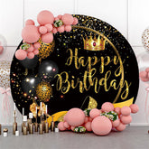 Leopard Ballon Gold Funkeln Geburtstag Kreis Hintergrund